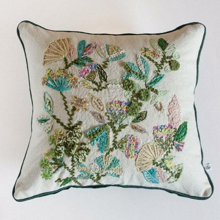 Jungle Embroidered Cushion Cover  |   Embroidered Cushions Cushion Covers Embroidered Cushions