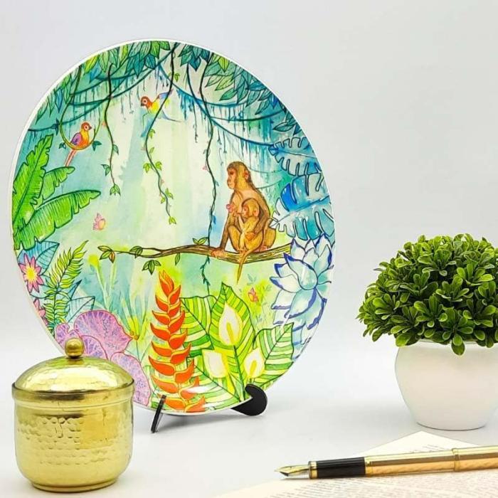 Jungle Scenes Decorative Plate  |   Wall Plates Wall Decor Multicolor