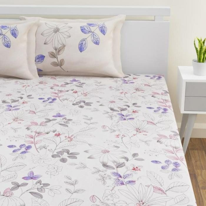 Kaavya Printed Bedsheet  |   Floral Bedsheets Bedsheets Floral Bedsheets