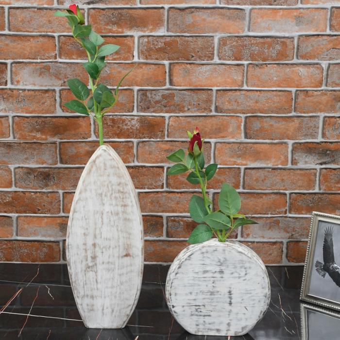 Kahia Mango Wood Vase – Set Of Two  |   Vases Showpieces, Vases & Accent Bowls Vases