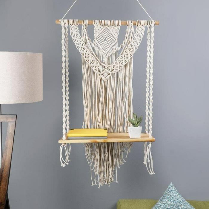 Knots & Tassels Hanging Wall Shelf  |   Wall Shelves Wall Decor Wall Shelves