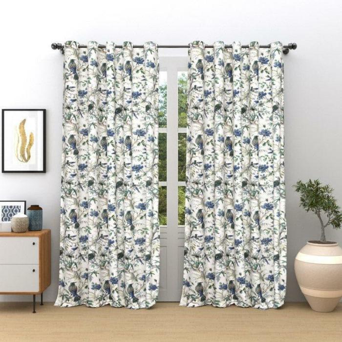 Koel Charm Curtain – Set Of Two  |   Curtains Curtains Blue