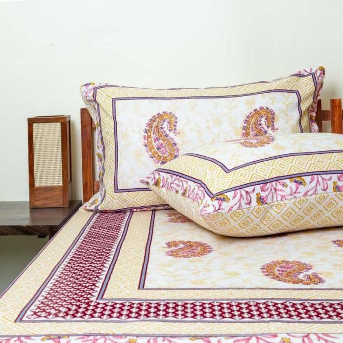 Kritagya Ethnic Bedsheet  |   Floral Bedsheets Bedsheets Floral Bedsheets