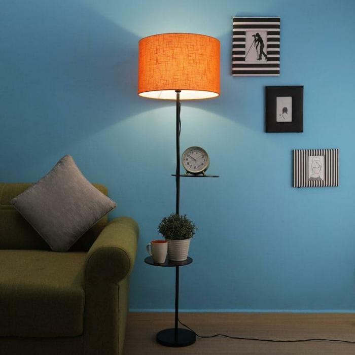 Kyomi Floor Lamp With Shelf  |   Floor Lamps Floor Lamps Floor Lamps