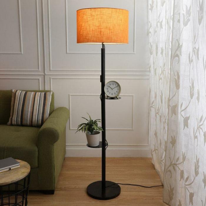 Kyomi Musa Floor Lamp With Shelf  |   Floor Lamps Floor Lamps Floor Lamps