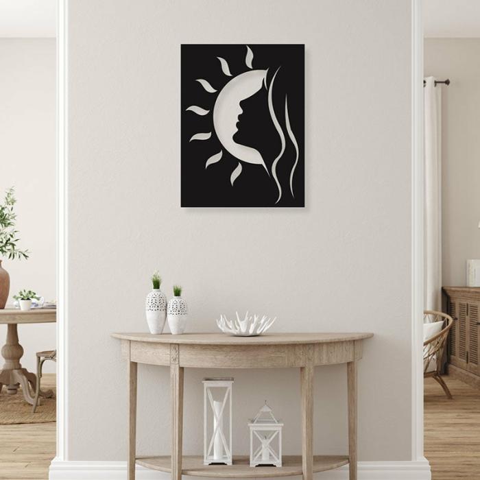 Lady And Sun Wall Art  |   Wall Accents Wall Accents Black