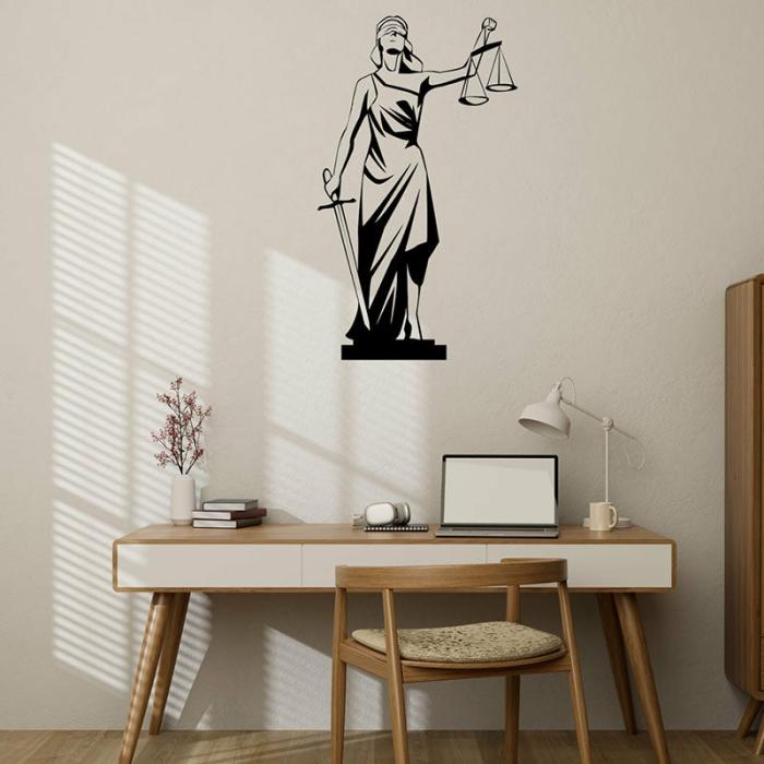 Lady Justice Court Of Law Wall Art  |   Wall Accents Wall Accents Black