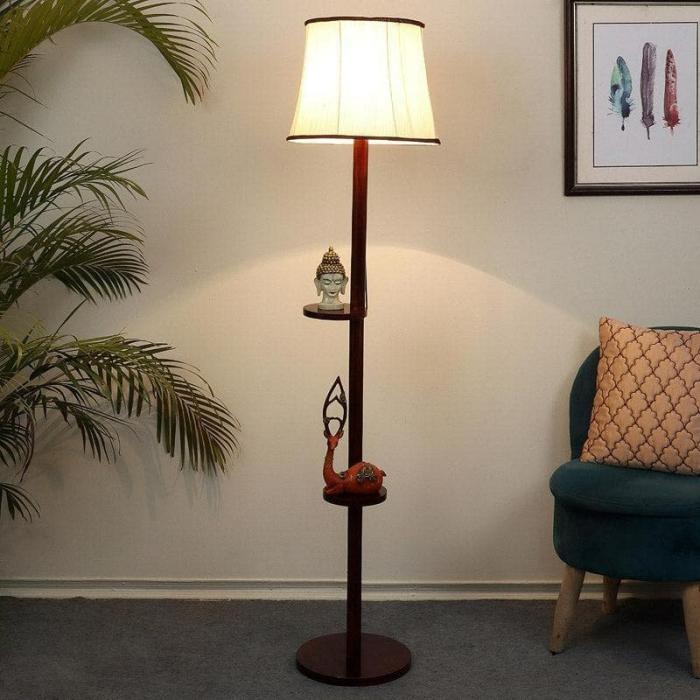 Lark Grace Floor Lamp With Shelf  |   Floor Lamps Floor Lamps Floor Lamps