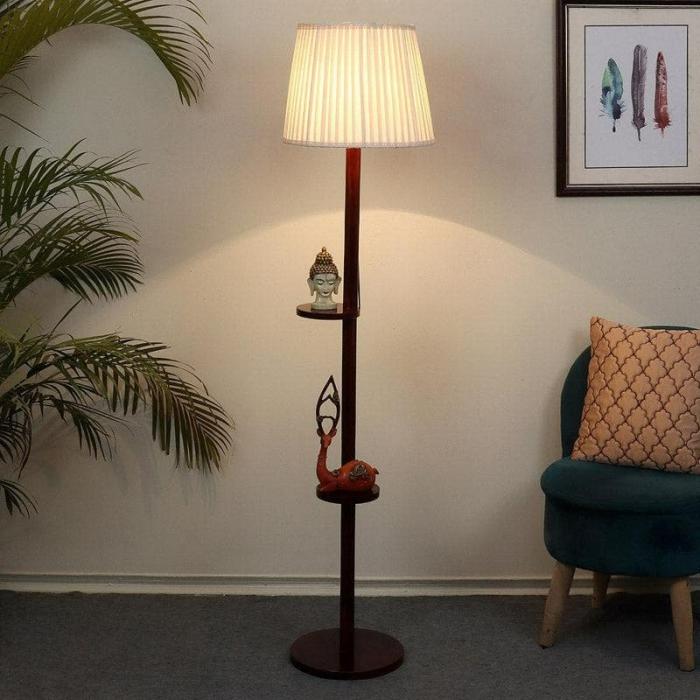 Lark Grace Floor Lamp With Shelf  |   Floor Lamps Floor Lamps Floor Lamps