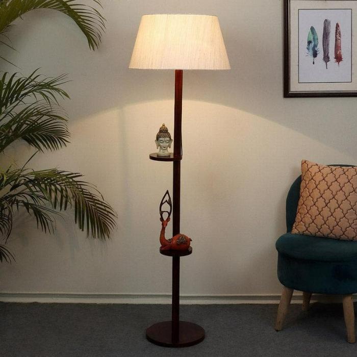 Lark Grace Floor Lamp With Shelf  |   Floor Lamps Floor Lamps Floor Lamps