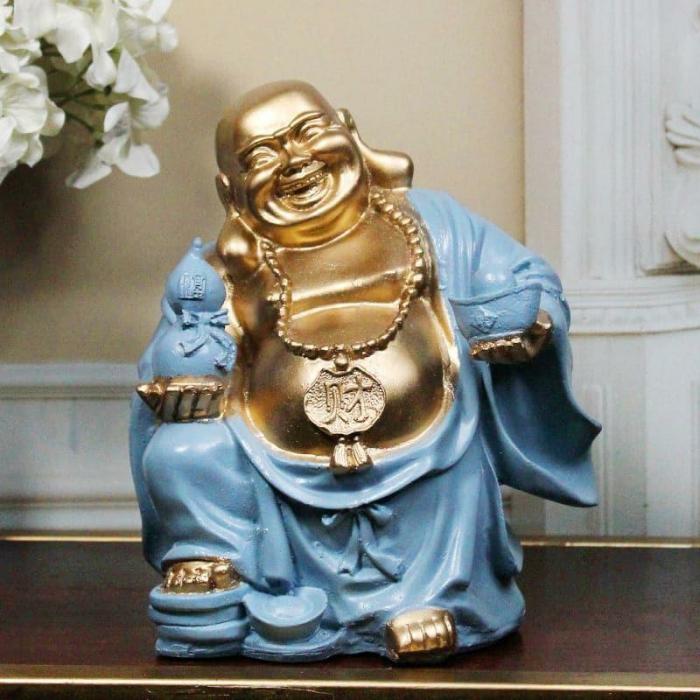 Laughing Buddha Repose Showpiece  |   Showpieces Showpieces Blue, Gold