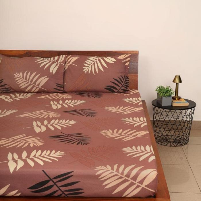 Leaf Stamps Printed Bedsheet  |   Floral Bedsheets Bedsheets Floral Bedsheets