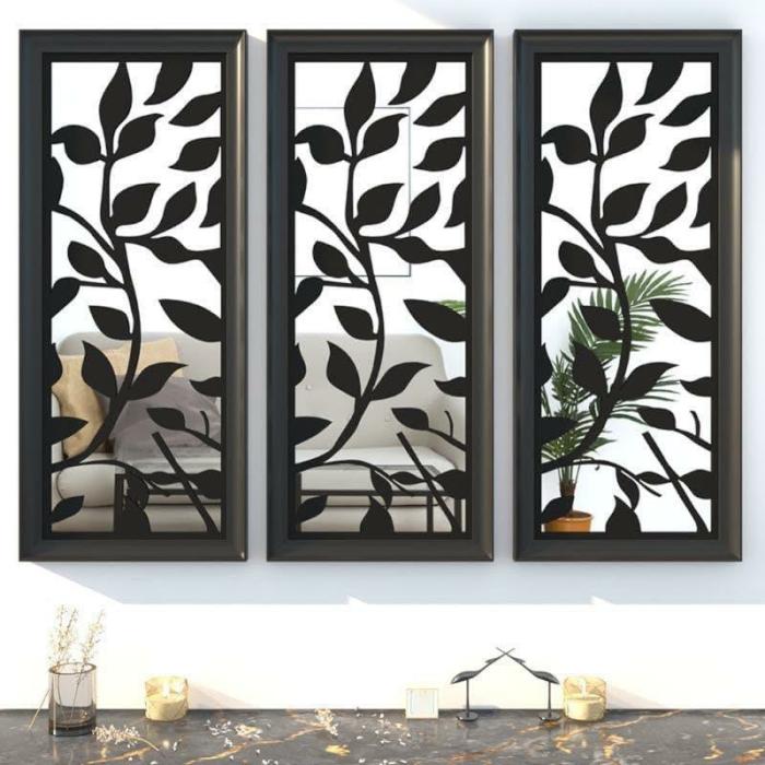 Leafie Decorative Wall Accent – Set Of Three  |   Wall Accents Wall Accents Black