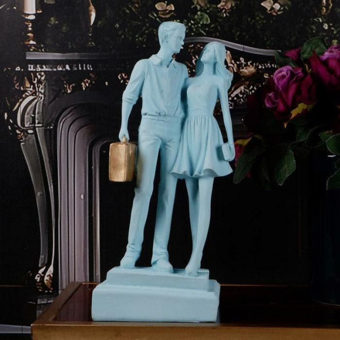 Let’s Go Shopping Couple Showpiece  |   Showpieces Showpieces Blue, Gold