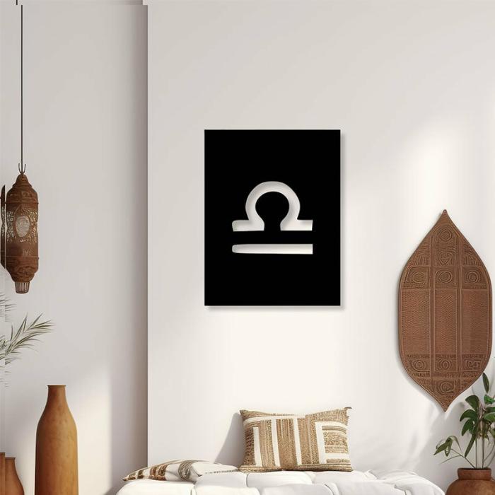 Libra Zodiac Sign Wall Art  |   Wall Accents Wall Accents Black