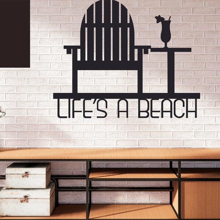 Life Is A Beach Wall Art  |   Wall Accents Wall Accents Black