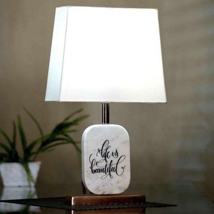 Life Light Marble & Copper Base Table Lamp  |   Table Lamps Lamps & Lighting Table Lamps