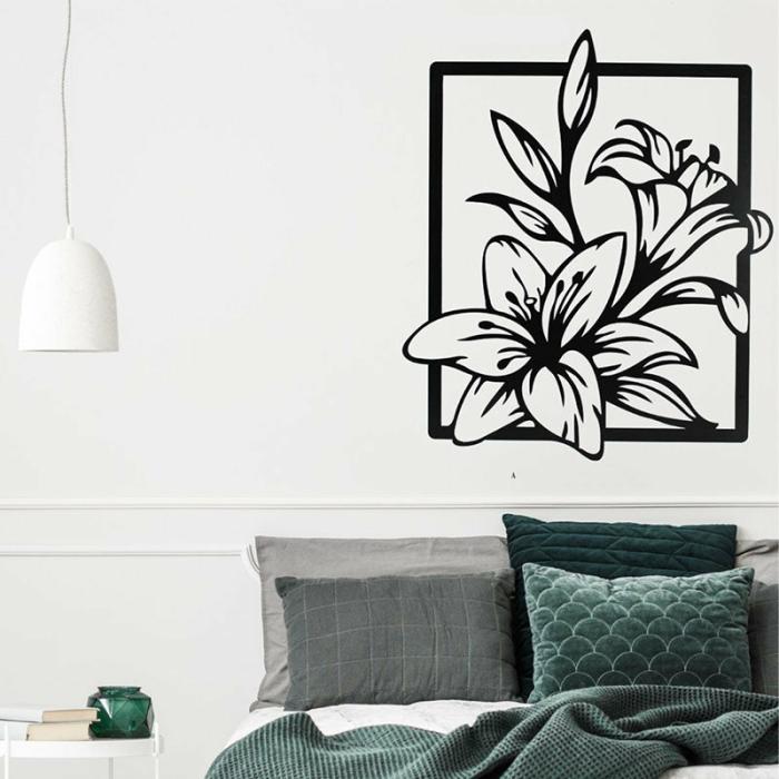 Lily Flowers Wall Art  |   Wall Accents Wall Accents Black