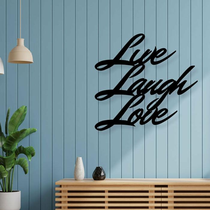 Live Laugh Love Typography Wall Art  |   Wall Accents Wall Accents Black