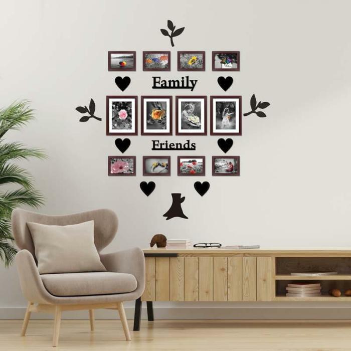 Love And Laughter Photo Frame Collage – Set Of Twelve  |   Photo-Frames Photo-Frames Brown, Black