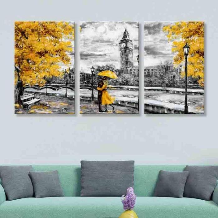 Love In Paris Wall Art – Set Of Three  |   Wall Art & Paintings Wall Art & Paintings Grey, Yellow