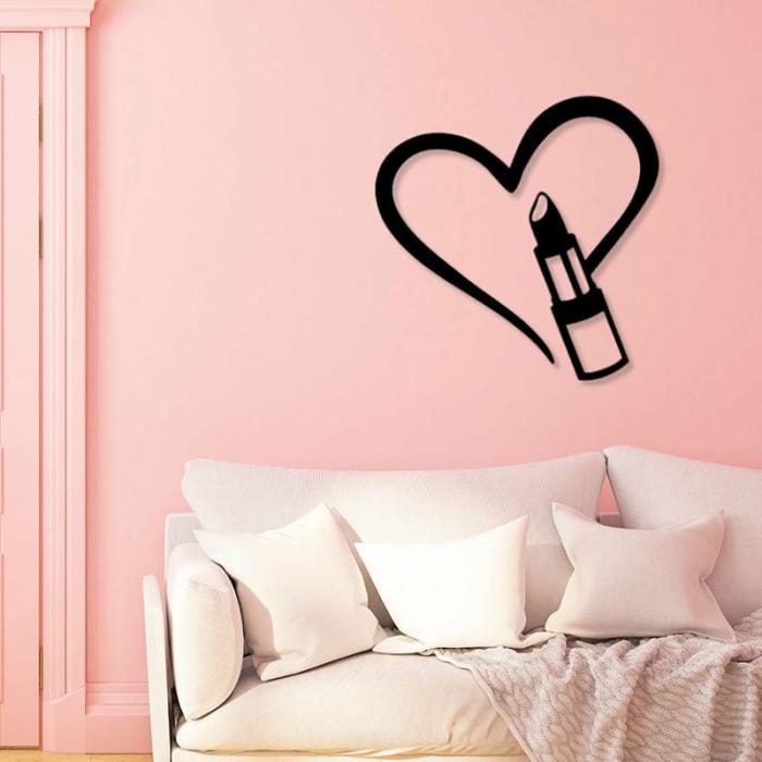 Love Lipstick Makeup Wall Art  |   Wall Accents Wall Accents Black