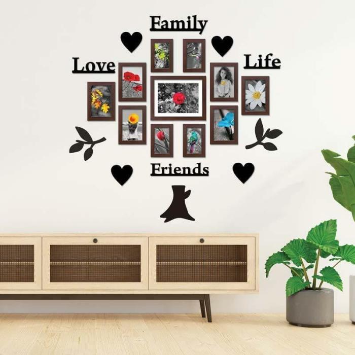 Love Your Life Photo Frame Collage – Set Of Eleven  |   Photo-Frames Photo-Frames Brown, Black