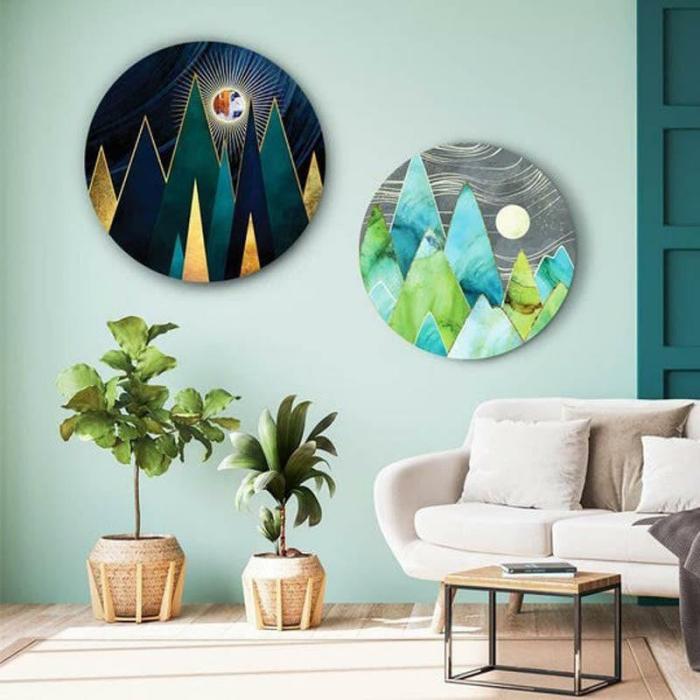 Lunar Bliss Wall Art – Set Of Two  |   Wall Art & Paintings Wall Art & Paintings Green, Blue