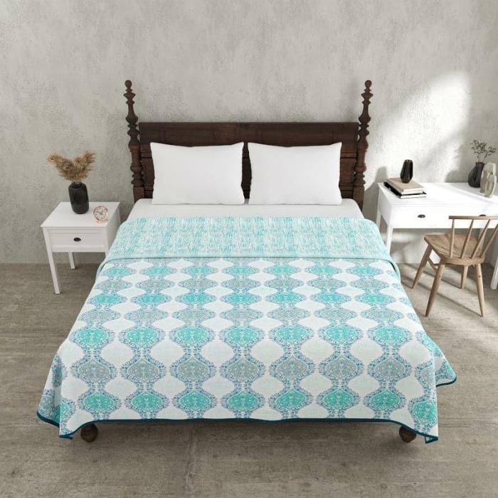 Madro Ethnic Dohar  |   Dohars, Razai & Blankets Bedding Blue