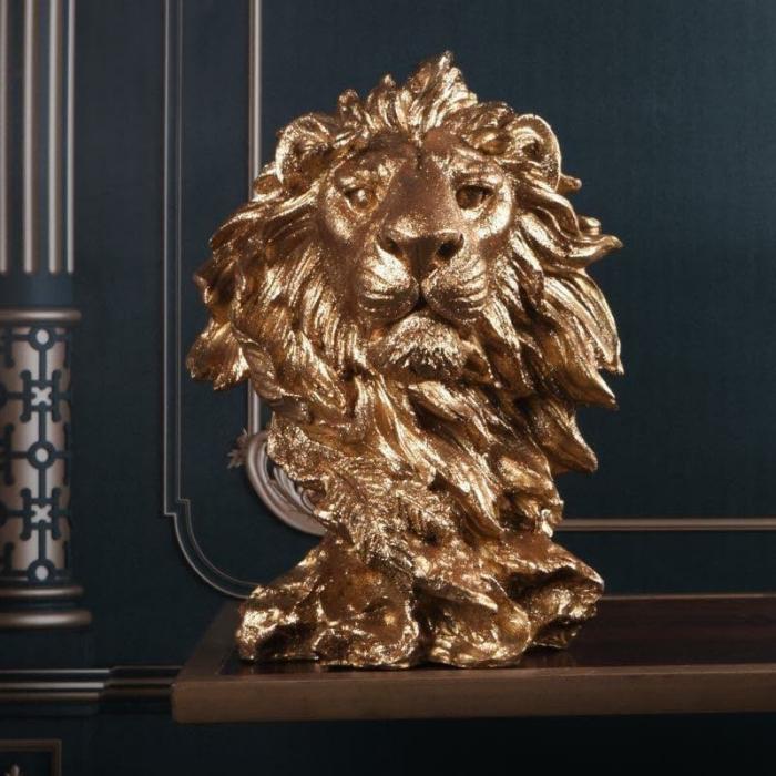 Majestic Lion Head Showpiece  |   Showpieces Showpieces Gold