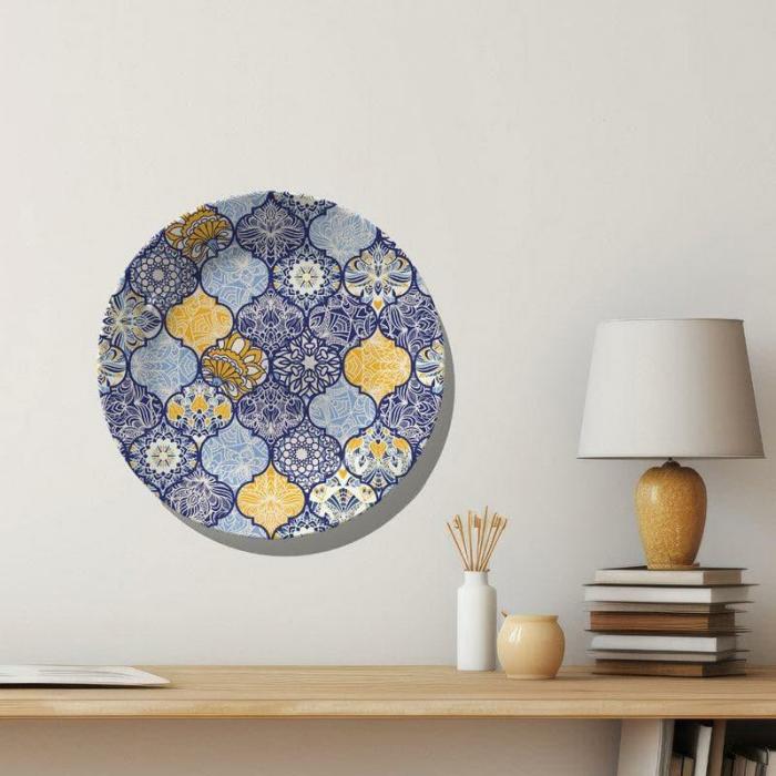 Majolica Art Wall Plate  |   Wall Plates Wall Decor Blue, Yellow