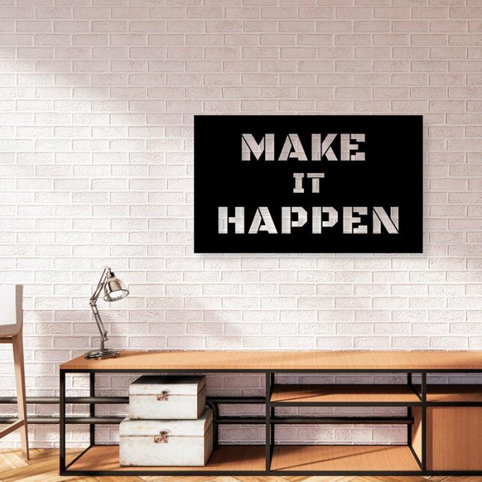 Make It Happen Typography Wall Art  |   Wall Accents Wall Accents Black