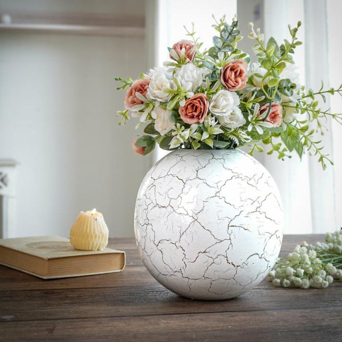 Manva Crackled Ball Vase  |   Vases Showpieces, Vases & Accent Bowls Vases