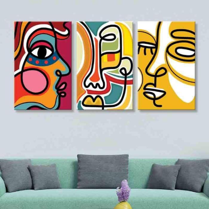 Many Faces Wall Art – Set Of Three  |   Wall Art & Paintings Wall Art & Paintings Multicolor