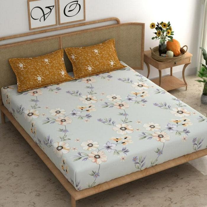 Marney Floral Bedsheet  |   Floral Bedsheets Bedsheets Blue