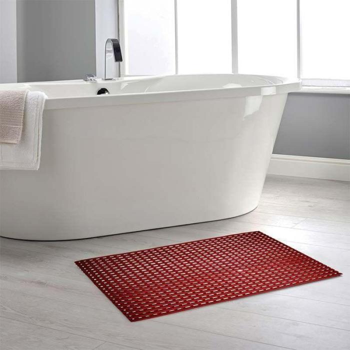 Maroon Anti Slip Shower Mat  |   Bath Mats Bath Linens Bath Mats