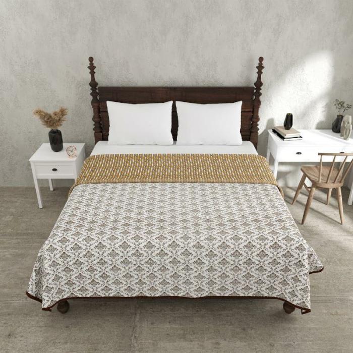 Maximo Floral Dohar  |   Dohars, Razai & Blankets Bedding Brown