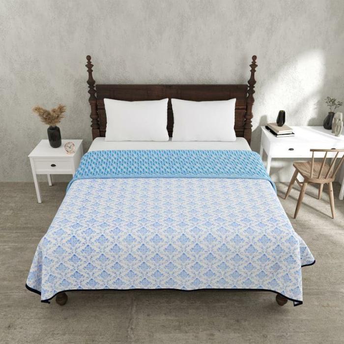 Maximo Floral Dohar  |   Dohars, Razai & Blankets Bedding Blue