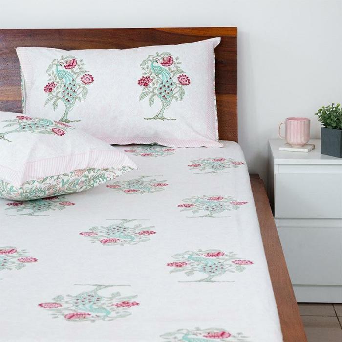 Mayoor Ethnic Bedsheet  |   Floral Bedsheets Bedsheets Floral Bedsheets