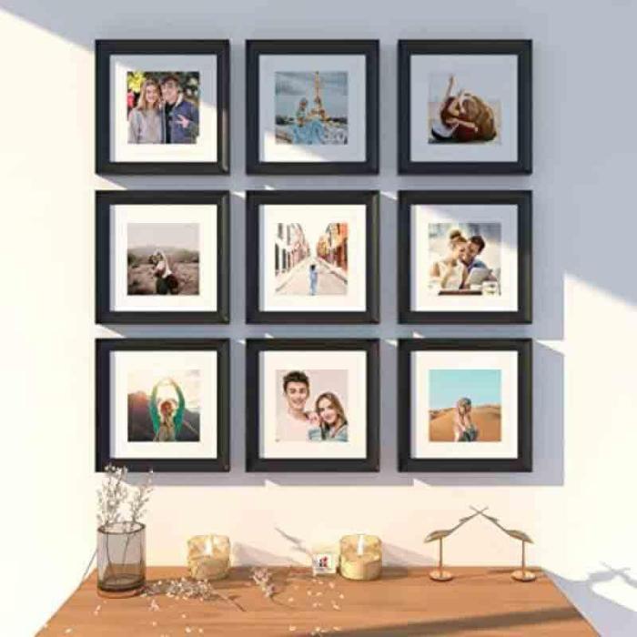 Memories Encased Photo Frame – Set Of Nine  |   Photo-Frames Photo-Frames Black