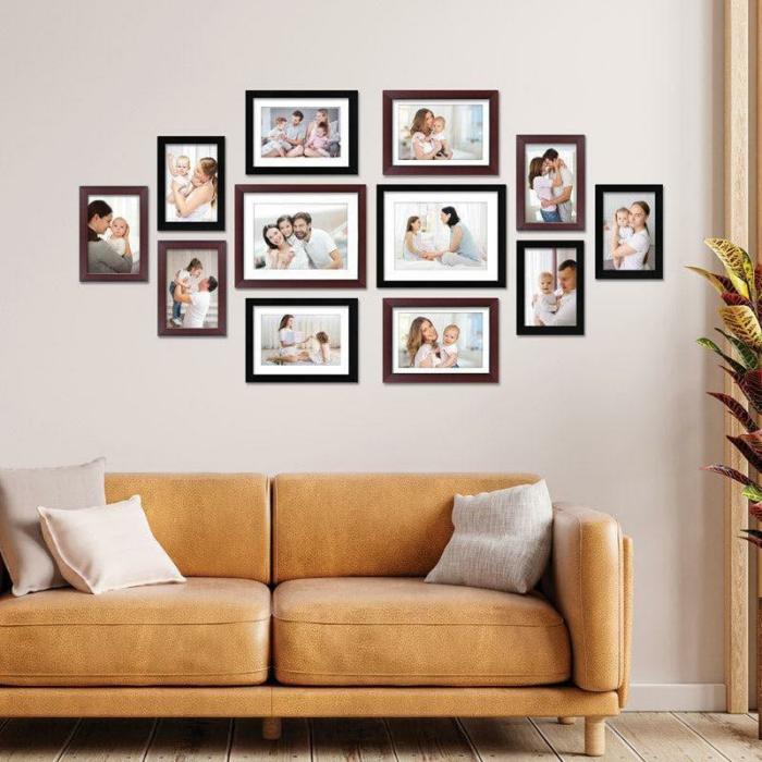 Memory Mail Photo Frame – Set Of Twelve  |   Photo-Frames Photo-Frames Black, Brown