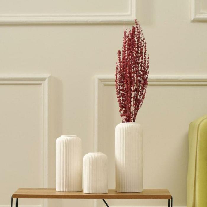 Miso Ribbed Vase – Set Of Three  |   Vases Showpieces, Vases & Accent Bowls Vases