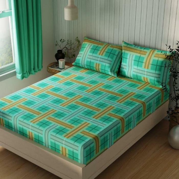 Mistra Checkered Bedsheet  |   Geometric Bedsheets Bedsheets Geometric Bedsheets