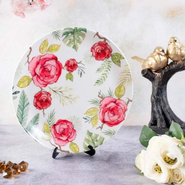 Misty Morning Roses Decorative Plate  |   Wall Plates Wall Decor Wall Plates