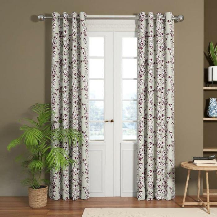 Mitha Floral Curtain – Set Of Two  |   Curtains Curtains Brown