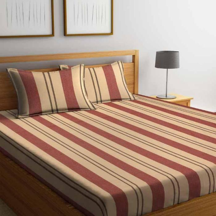 Mix N Match Stripe Bedsheet  |   Geometric Bedsheets Bedsheets Brown