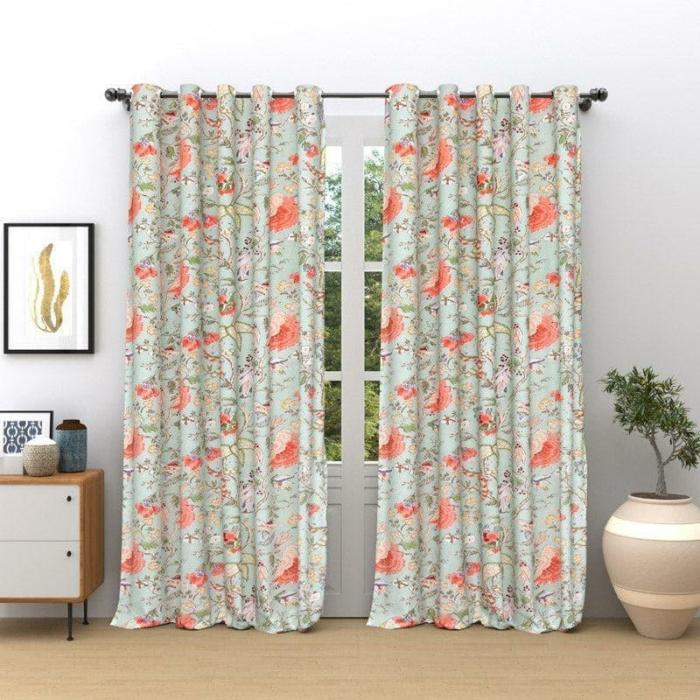 Miyori Curtain – Set Of Two  |   Curtains Blue, Pink