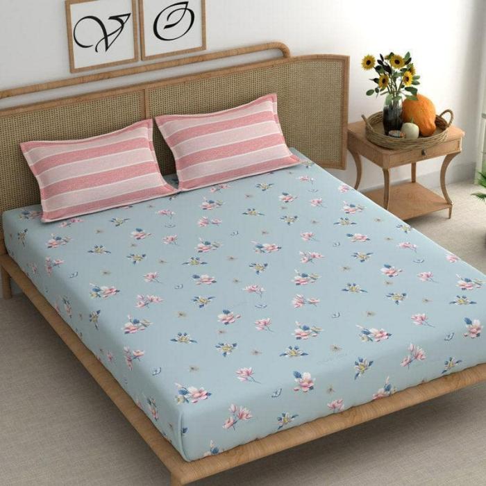 Monifa Floral Bedsheet  |   Floral Bedsheets Bedsheets Blue, Pink