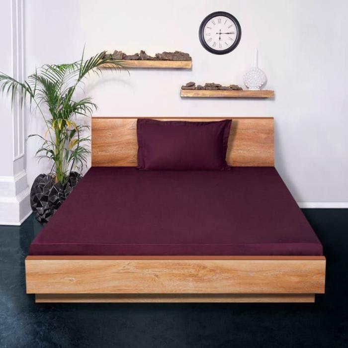 Monochrome Luxe Solid Bedsheet  |   Solid Bedsheets Bedsheets Maroon