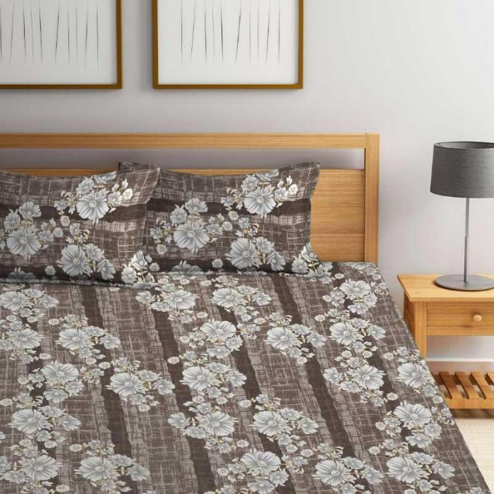 Moonbeam Magnolias Bedsheet  |   Floral Bedsheets Bedsheets Brown